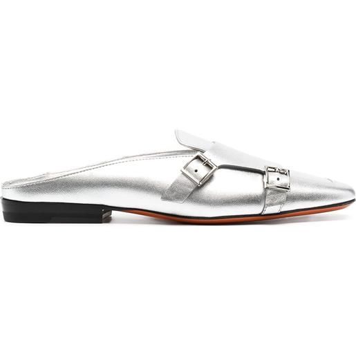 Santoni mules metallizzate - argento