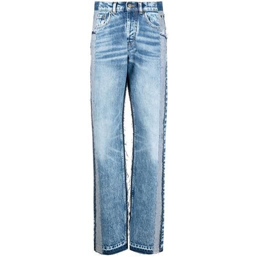 Maison Margiela jeans skinny a vita alta con pannelli a contrasto - blu