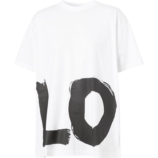 Burberry t-shirt oversize con stampa - bianco