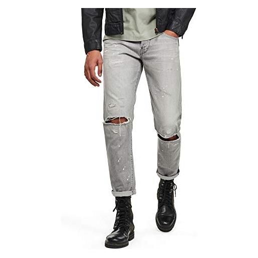 G-STAR RAW men's alum relaxed tapered jeans, grigio (sun faded ripped pewter grey d17232-c049-b641), 29w / 32l