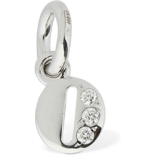 DODO charm "o" in oro bianco 18kt con diamanti