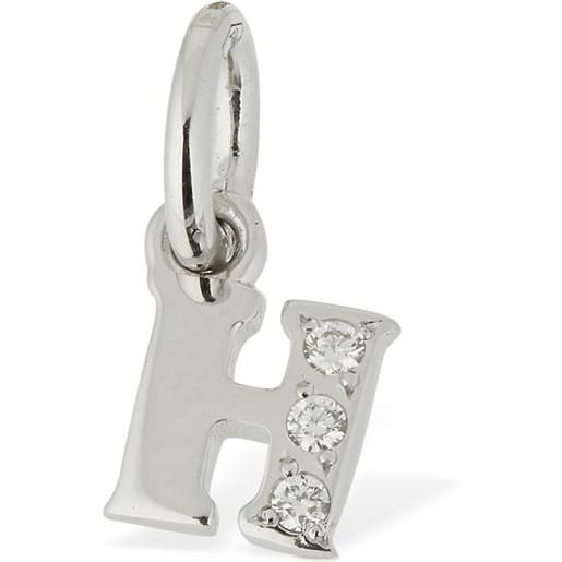 DODO charm "h" in oro bianco 18kt con diamanti