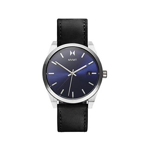 MVMT orologio analogico al quarzo da uomo collezione element con cinturino in ceramica, pelle o acciaio inossidabile, blu (blue)