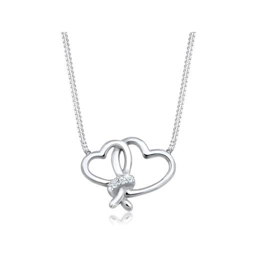 DIAMORE elli diamonds collana donne cuore amore con diamante (0,045 ct. ) in argento sterling 925