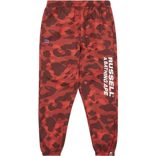 A BATHING APE® pantaloni sportivi colour camo A BATHING APE® x russell - rosso