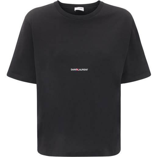 SAINT LAURENT t-shirt in jersey di cotone con logo