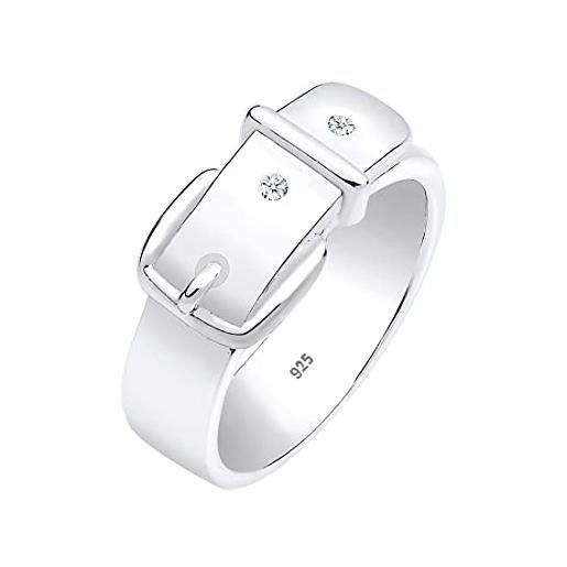 DIAMORE elli diamonds anello donne cintura simbolo diamante (0.03 ct. ) in argento sterling 925