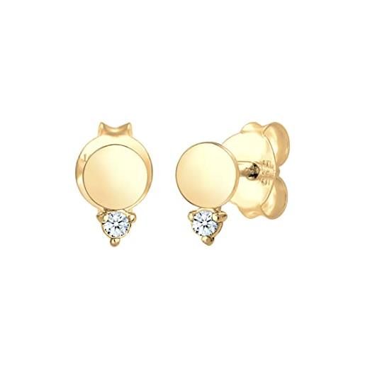 DIAMORE elli diamonds orecchini donne orecchini a cerchio con diamante (0,03 ct. ) in oro giallo 585