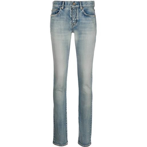 Saint Laurent jeans skinny a vita bassa - blu