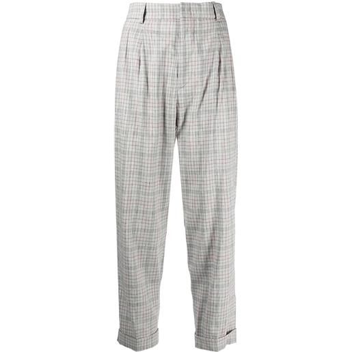 MARANT ÉTOILE pantaloni crop a quadri - grigio