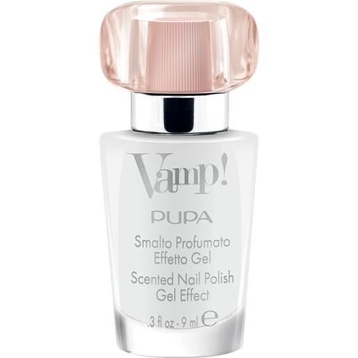 Pupa vamp!Smalto profumato effetto gel - fragranza rosa 101 - delicate white