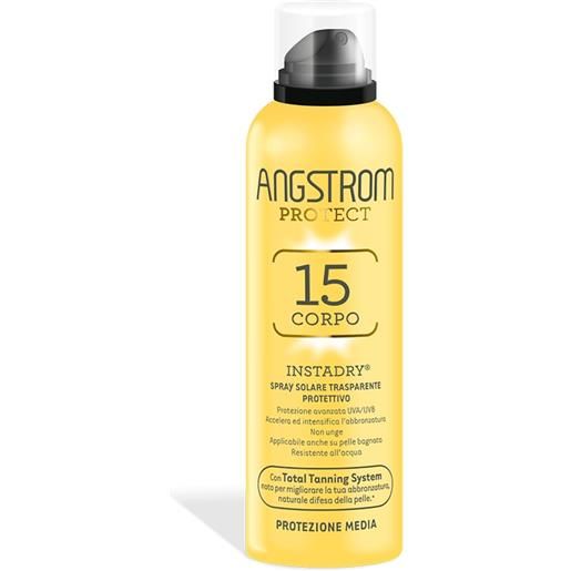 Angstrom linea protect instadry spf15 spray solare trasparente corpo 150 ml