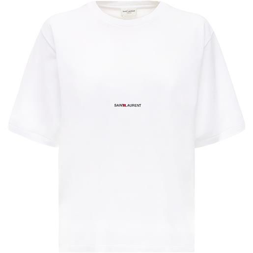 SAINT LAURENT t-shirt loose fit in jersey di cotone con logo