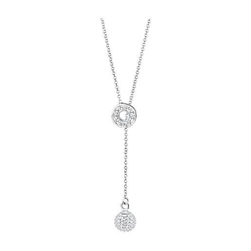 Elli collana y-catena palla da donna, con cristalli in argento sterling 925