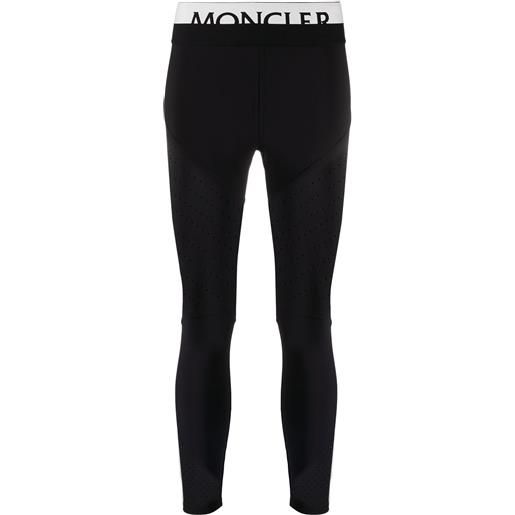 Moncler leggings con applicazione - nero