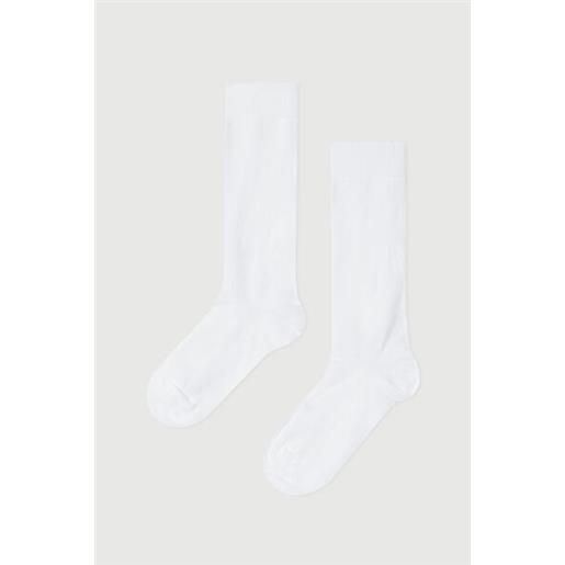 Calzedonia calze lunghe in cotone da bambini bianco