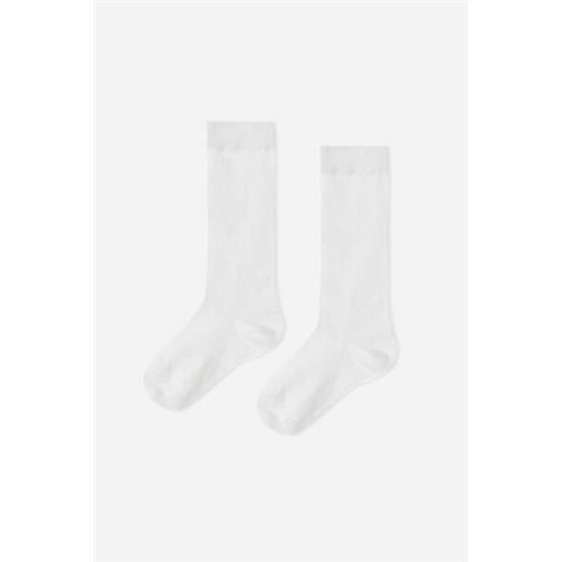 Calzedonia calze lunghe in cotone soft da neonato bianco
