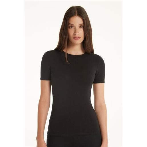 Tezenis t-shirt girocollo in cotone elasticizzato donna nero