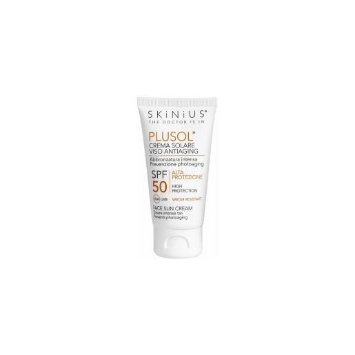 Skinius plusol crema solare viso antietà spf50 50 ml