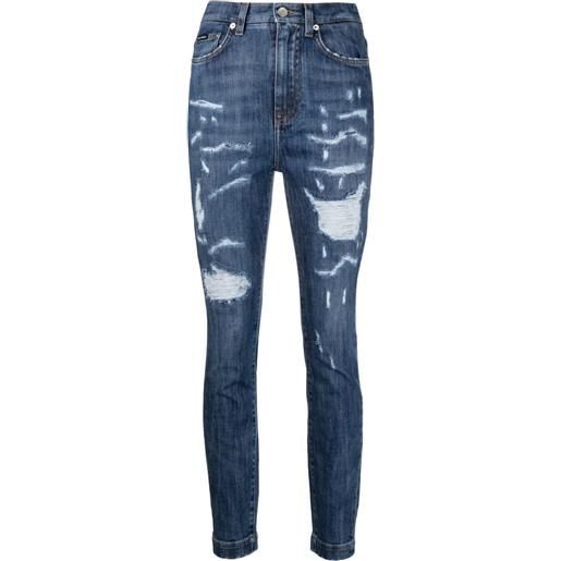 Dolce & Gabbana jeans skinny a vita alta - blu