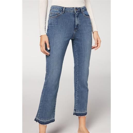 Calzedonia jeans cropped flare blu