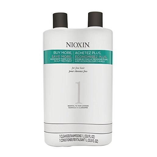 Nioxin system 1 cleanser & scalp therapy duo set (1000ml) each, 1000ml