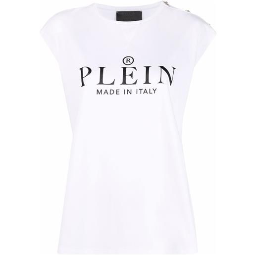 Philipp Plein t-shirt smanicato con stampa - bianco