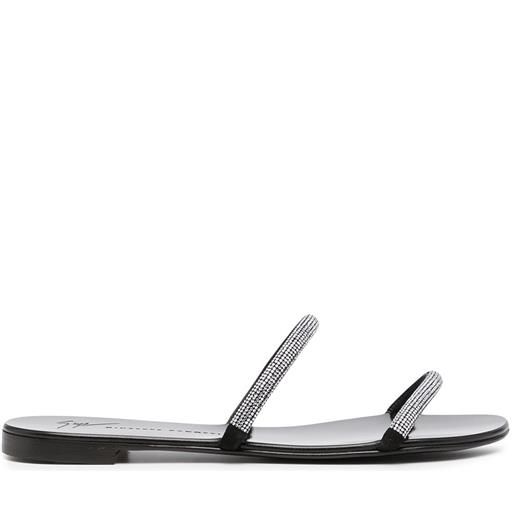 Giuseppe Zanotti sandali croisette con decorazione di strass - nero