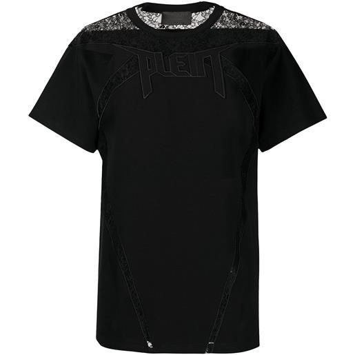 Philipp Plein t-shirt con design a pannelli - nero