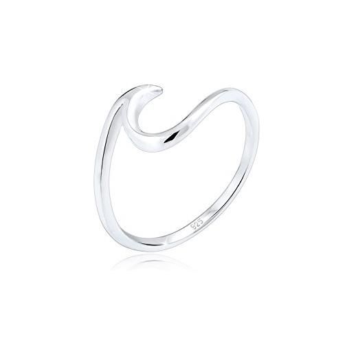 Elli anello da donna onda tendenza ottica in argento sterling 925