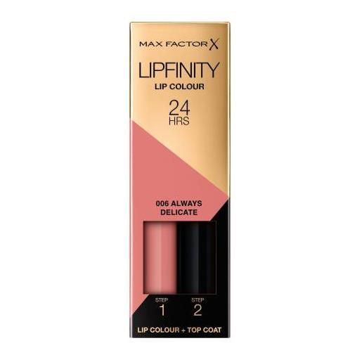 Max Factor lipfinity 24hrs lip colour rossetto a lunga tenuta con balsamo labbra 4.2 g tonalità 006 always delicate