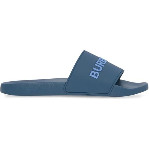 Burberry sandali slides con stampa - blu