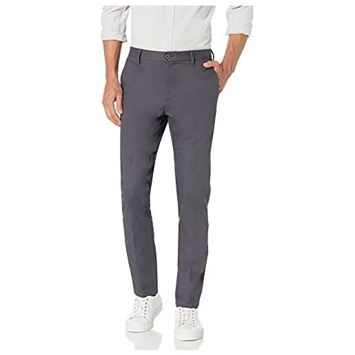 Goodthreads pantaloni chino in tessuto elasticizzato comfort antipieghe e vestibilità skinny uomo, grigio, 32w / 34l