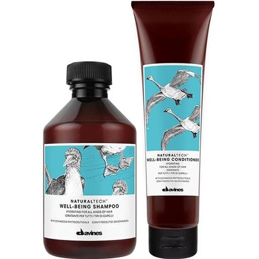 DAVINES naturaltech kit wellbeing shampoo 250ml + conditioner 150ml
