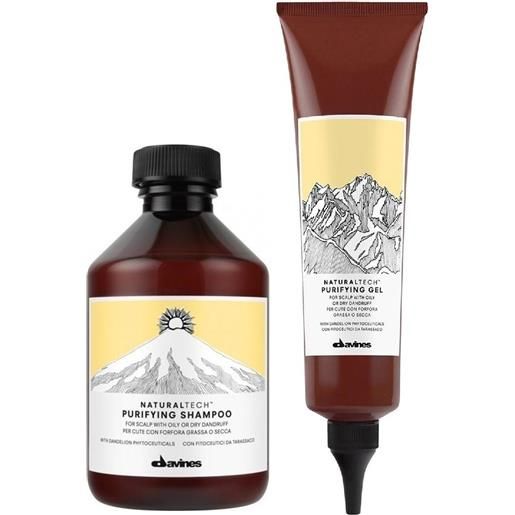 DAVINES kit purifying shampo 250ml+gel 150ml