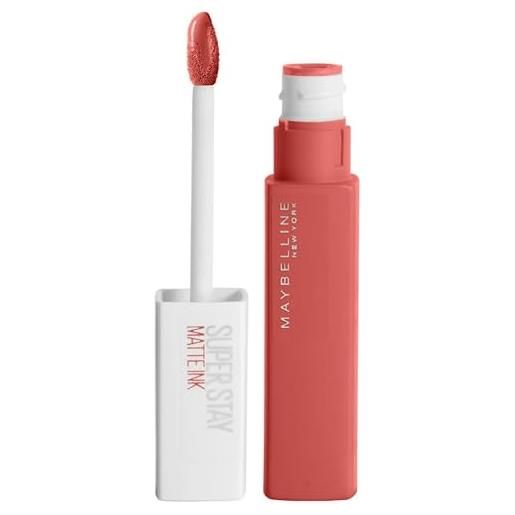 Maybelline new york rossetto matte super. Stay matte ink, tinta labbra a lunga tenuta, colore intenso e vibrante, no transfer, self-starter (130), 5 ml