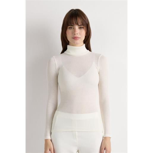Intimissimi dolcevita lana e seta manica lunga con collo alto avorio