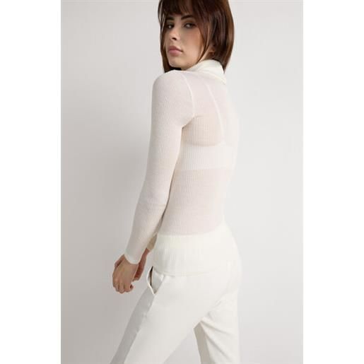 Intimissimi dolcevita lana e seta manica lunga con collo alto avorio