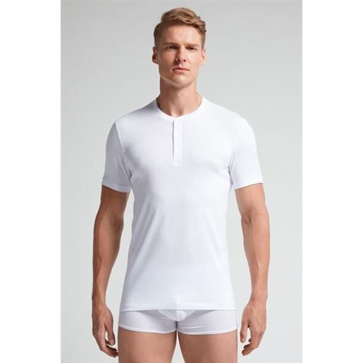 Intimissimi t-shirt a serafino in cotone superior bianco