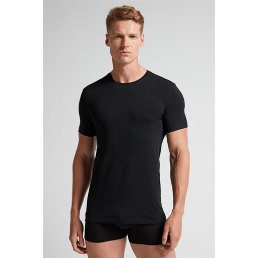 Intimissimi t-shirt in cotone superior elasticizzato nero