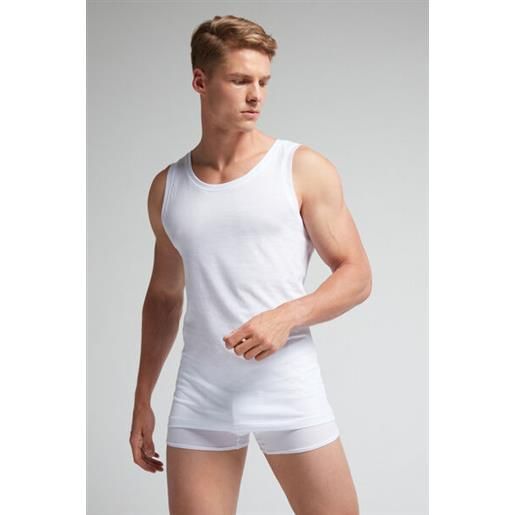 Intimissimi canotta scollo tondo in cotone superior extrafine bianco