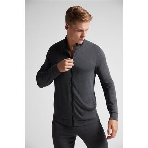 Intimissimi felpa con zip in seta e modal grigio