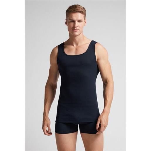 Intimissimi canotta a costine in cotone superior blu