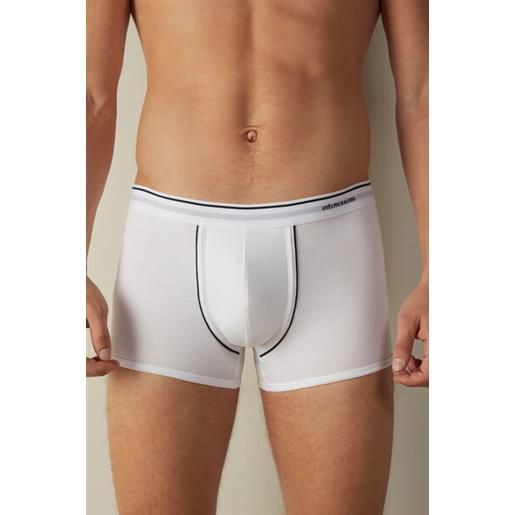 Intimissimi boxer in cotone superior con elastico a vista bianco