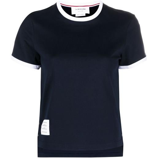 Thom Browne t-shirt asimmetrica - blu