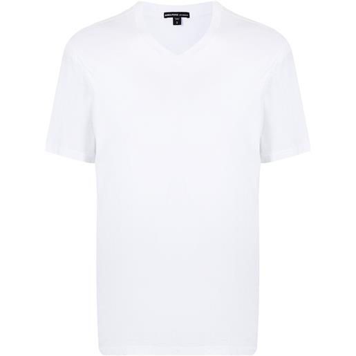 James Perse t-shirt luxe lotus con scollo a v - bianco