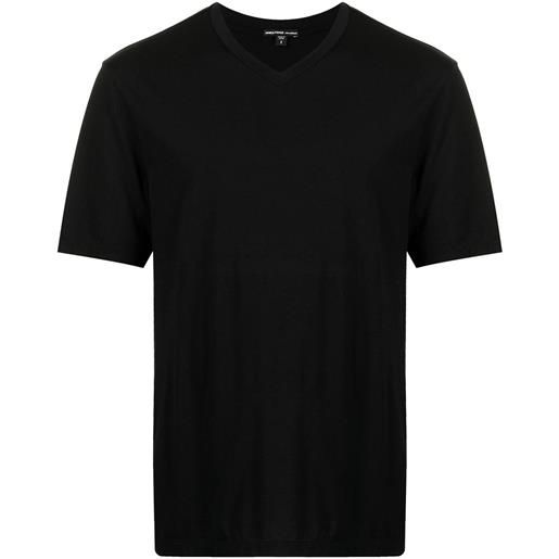 James Perse t-shirt con scollo a v lotus - nero