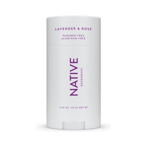 Native deodorante - natural deodorant - vegan, glutine free, cruelty free - free of aluminum, parabens & solfati - born in the usa - lavender & rose. 
