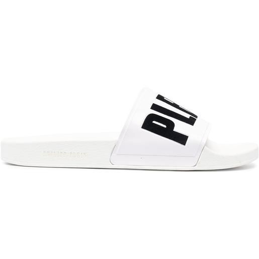 Philipp Plein sandali slides con stampa - bianco