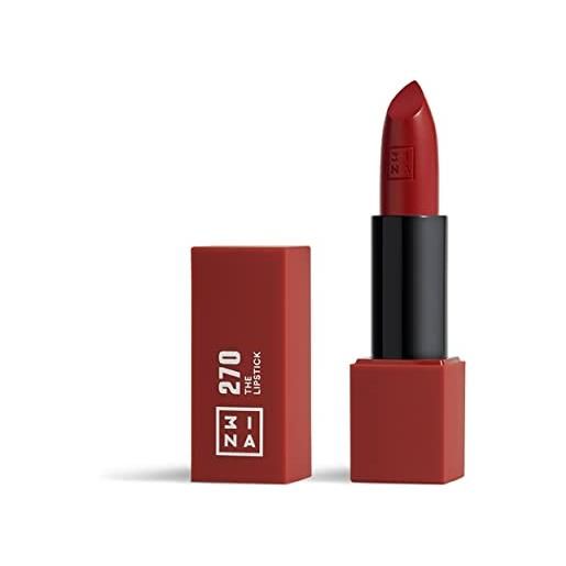 3ina makeup - the lipstick 270 - rosso bordeaux - rossetto matte - alta pigmentazione - rossetti cremosi - profumo di vaniglia e custodia magnetica - lucido e mat - vegan - cruelty free